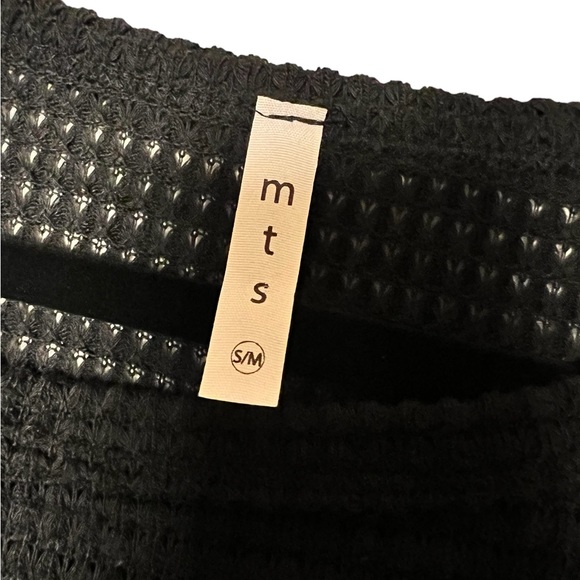 NWOT Melody Thomas Studio Long Sleeve Black Waffle Knit Dolman Top - Picture 4 of 6